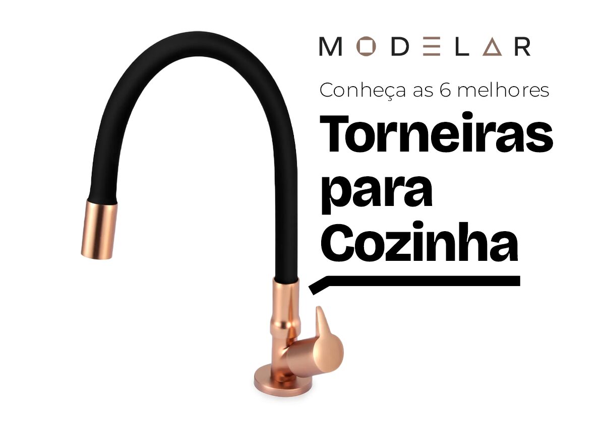 Torneira para cozinha com design moderno e elegante.